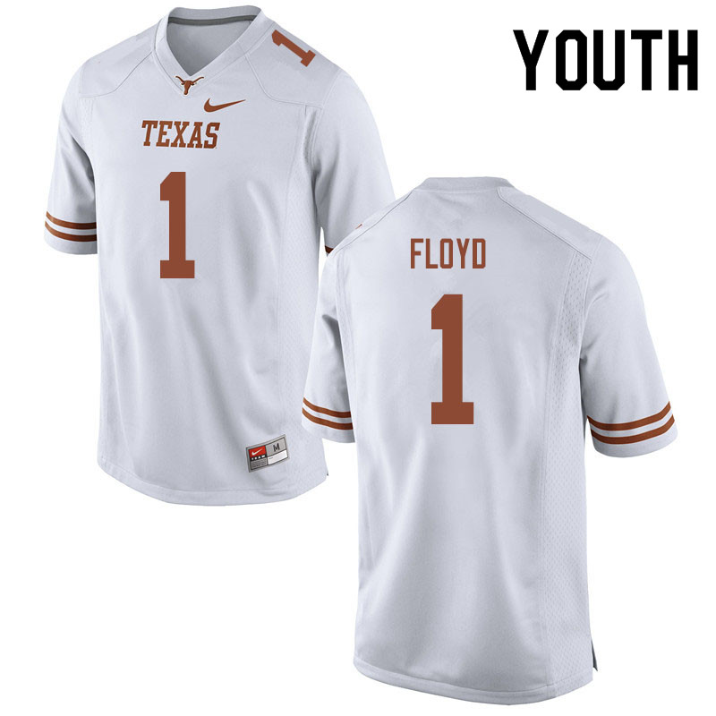 Youth #1 DeGabriel Floyd Texas Longhorns College Football Jerseys Sale-White